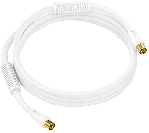 Sonero Câble d'antenne SAT Câble coaxial Câble satellite avec Ferrite TV blindé 4 fois, pour HDTV, récepteur, Internet, satellite, DAB, radio, 20,0m
