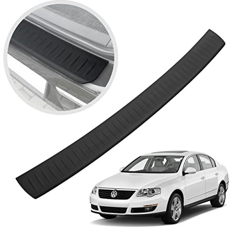 CHROMEMASTER | Ladekantenschutz Stoßstangenschutz | Kompatibel mit VW Passat 3C B6 Limousine 2005-2010; Kunststoff, Matt-schwarz; Unsere Lackschutzleiste Sichert den Heckstoßfänger vor Kratzern
