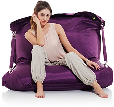 SMOOTHY Original Supreme Indoor & Outdoor Sitzsack XXL 450L Riesensitzsack Sitzkissen Sessel für Kinder & Erwachsene (Amethyst-Violett)