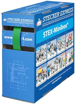 STEX24 Schrumpfschlauch 2:1, Minibox mit 11,0m, grün 9,5/4,8mm, 3/8 Zoll, WSB2 Schrumpftemperatur mind. 110°C, vollständig bei mind. 120°C - 1 Stück