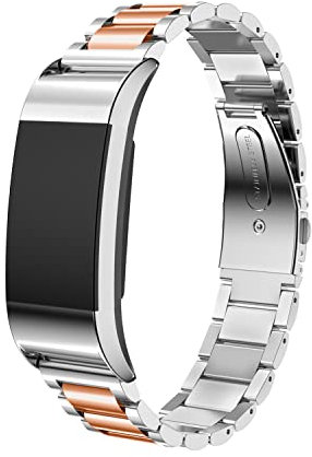 Gheper Metallarmband kompatibel mit Fitbit Charge 2 Quick Easy Fit Edelstahl Armband Ersatz für Charge 2 Smartwatch Zubehör