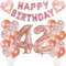 Luftballon 42 Geburtstag Rosegold, Geburtstagsdeko 42 Jahre Frau, Deko 42 Geburtstag Frauen, 42 Geburtstag Deko Rosegold, Balloon 42.Geburtstagsdeko Folienballon, 42 Jahre Geburtstag Frau