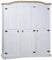 Hommdiy Kleiderschrank Mexiko-Stil Kiefernholz 5 Türen Weiß, 151,6 x 52 x 170 cm
