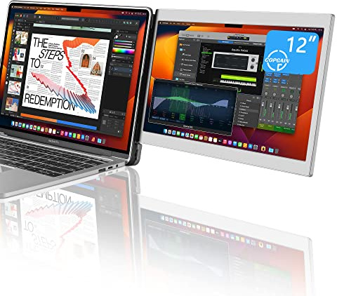 CopGain Monitor portátil de 12 pulgadas para laptop extensor de pantalla para MacBook de 14.2 pulgadas, diseñado para MacBook extensor de pantalla FHD 1080P IPS Plug and Play P1M