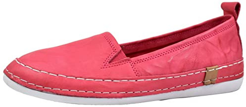 Andrea Conti Damen Slipper Leder Stretcheinsatz Doppelnaht lässig 0024819, Größe:41 EU, Farbe:Rosa