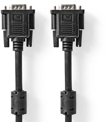 NEDIS Cavo VGA | connettore VGA | connettore VGA | nichelato | risoluzione massima: 1280 x 768 | 10,0 m | rotondo | ABS | nero | sacchetto di plastica