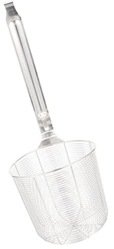 Cesta para freír profunda, cesta de pasta de acero inoxidable, cesta de freír de metal, colador de araña, colador de espaguetis, colador de fideos, colador de fideos, cuchara ranurada, cucharón de