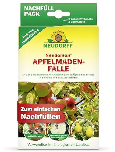Neudorff Neudomon ApfelmadenFalle Nachfüllpack – Verlängert den Fangerfolg durch frische Köder und Leimfallen für madenfreie Äpfel und Birnen, 1 Set