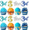 SYKYCTCY 24 Pack 3rd Birthday Cupcake Toppers Glitter Third Birthday Cupcake Picks Three Cupcake Picks With Crown Happy Birthday Cake Decorations for Baby Shower Anniversary Party Supplies Multi