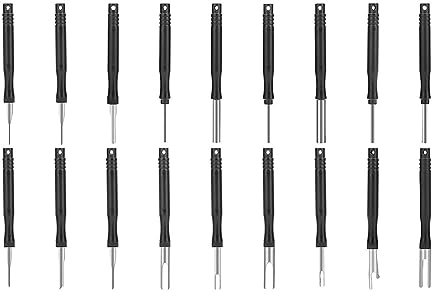18 Stück Terminal Removal Tool Werkzeug Set,Kabel Stecker Pin Entriegelungs Extraktions Werkzeug Set Auspinn Werkzeug Kfz Set Mit Aufbewahrungs Tasche Für Auto Motorrad Stecker Reparatur Werkzeug