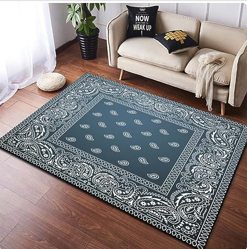 ICOBES Mehrfarbige Bandana-Muster-Teppiche Läufer-Teppich-Bodenteppich Türmatte Tischmatte Picknick-Yoga-Gebetsteppich 60X90Cm