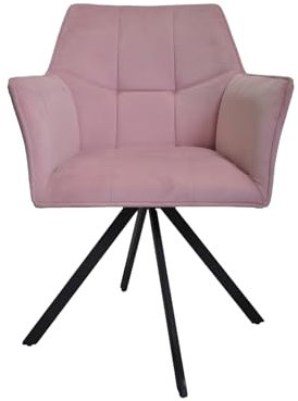 HTI-Living Drehstuhl Letitia Velvet Rosa Schreibtischstuhl Esszimmerstuhl