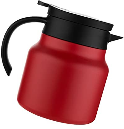 Stainless Steel Pot Metal Beverage Water Decanter Vacuum Coffee Jug Simple Coffee Maker Water Heater Kettle Small Coffee Maker Stainless Steel Water Kettles Sturdy Tea Jug/112 ( Color : Red , Size : 1