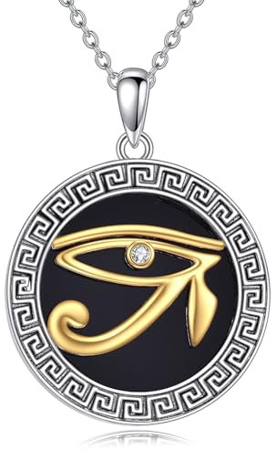 ONEFINITY Auge des Horus Kette 925 Sterling Silber Eye of Horus Anhänger Ägyptische Kette ägyptischer Schmuck Geschenke für Damen