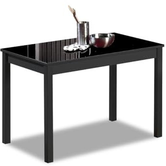 ASTIMESA Mesa de Cocina, Negro, 110 cm x 70 cm
