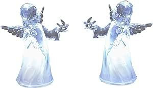 Bollweg Wunderschöne Weihnachtsengel Engel Skulpturen beleuchtet 1 Stück Weihnachten Weihnachtsdekoration aus Acryl Höhe 10 cm Links oder rechts