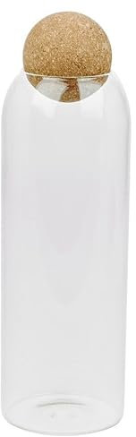 URBNLIVING Clear Storage Glass Jars Pots with Spherical Cork Ball Lid Air Tight Seal Set for Kitchen Food Preservation & Organisation Clear Tall Spaghetti Canisters Storage Spice Coffee Candy