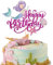 Xsstarmi 1 Pack Mermaid Happy Birthday Cake Topper Purple Shell Starfish Cake Mermaid Cake Pick Decoration for Under the Sea Baby Shower Mermaid Happy Birthday Party Cake Decorations