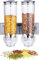 TimoBifu Double Wall Mounted Cereal Dispenser, Food Dispensers, Wall Mounted Dry Food Dispenser for Cereal, Oatmeal, Coffee Beans, Rice, Cornflakes(Silver)