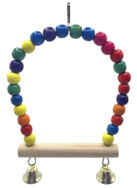 GXGM Columpio de madera Columpio de madera para pájaros Juguetes para loros Columpio navideño multicolor para periquitos