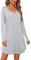 Jahetuul Chemise de Nuit Maternité Coton Robe Allaitement Maternité avec Bouton Vetement Grossesse Femme Pyjama à Manches Longues Vêtements de Nuit Allaitement pour Femmes