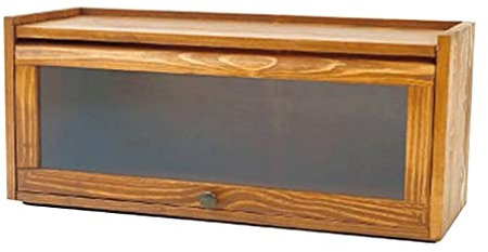 Esstisch aus Massivholz mit Glastür im japanischen Stil, mit Stauraum, kleiner Küchenschrank zum Würzen von Teetassen, Kaffee, Esstisch, Sideboard (60 cm)