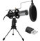 CWCQGH Condenser Recording Microphone,USB Desktop Microphone Mini Studio Portable Karaoke Mic for Reduce other noise