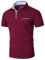 KUNJLELP Mens Polo Shirt Regular-Fit Cotton Pique Short Sleeve Golf Polo Shirts,Red 46,XXL