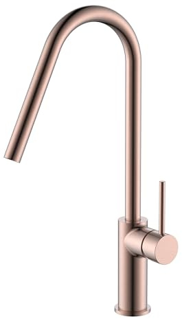 GALYON Imex Robinet de cuisine Kenia avec design élégant, cartouche céramique Ø35 mm, corps en laiton, installation facile (or rose brossé)