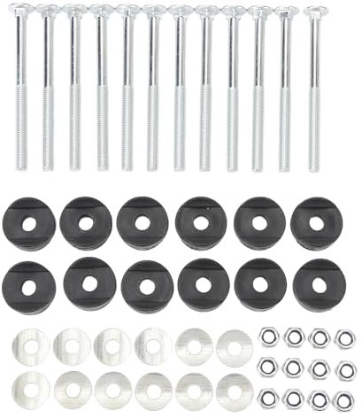 Culnflun 12pcs Trampoline Screws, Galvanized Steel Trampoline Enclosure Pole Gap Spacers, Fixing Trampoline Accessories, Long Trampoline Bolts and Nuts Set