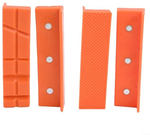 ZWEquipint Magnetic Soft Pad Jaw Set,4Pcs for Metal Vise Bench Machine Tools,4 5 6 Inch Rubber Vise Jaws,for Wood Metal Plastic(4inch Orange)