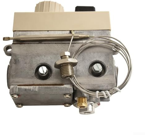 Gdfnmogo 710 Válvula de control de temperatura de gas Regulador de termostato de freidora comercial para equipos de restaurante Vaporizador Wok Rango de 120-200 grados Celsius