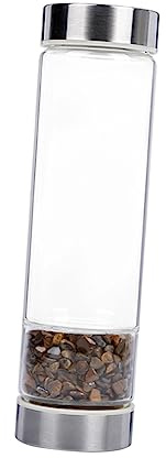 BIUDECO Gemstone Water Bottle Crystal Quartz Hydrotherapy Glass Bottle Random Color