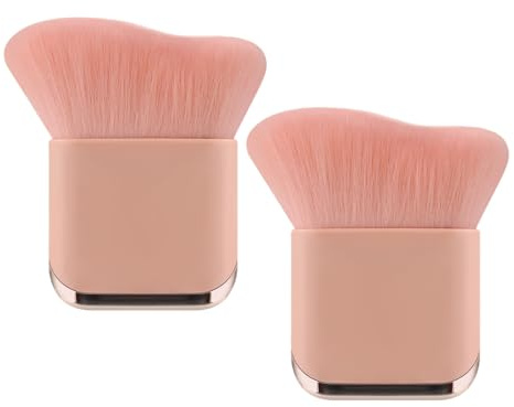 Homiladi Lot de 2 pinceaux de bronzage pour le visage et le corps | Applicateur professionnel de maquillage pour fond de teint et contour pour lotion bronzante, mousse, crème | Brosse portable pour