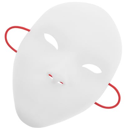 CONGARTENO Herren Vintage Halloween Maske Weiß Plastik Blanko Masquerade Ball Maske für Erwachsene und Kostüm Party Zubehör Fasching Karneval
