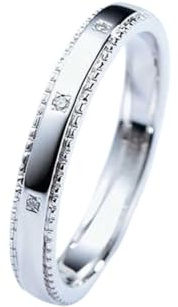 Wycian Diamond Ring Women Hochzeit Ringe Platin Silber PT950 mit 0,01 CT Diamant Größe 63 (20.1) Massiv, Nicht Plattiert Modern für Damen Jubiläum Schmuck
