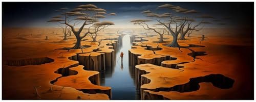 Wallario Küchenrückwand selbstklebend 115 x 50 cm, Motiv: Pfad in Einer surrealen Welt | Spritzschutz abwischbar & pflegeleicht
