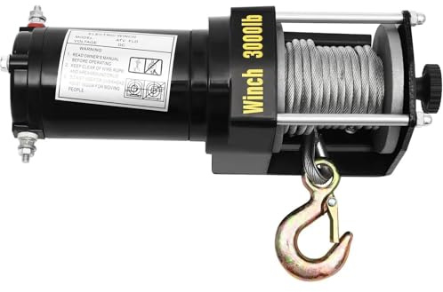Argani elettrici Corda da 6 m per verricello elettrico 1300 kg con telecomando wireless per officina, garage, rimorchio per barche, Quad ATV Verricello elettrico