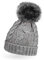 Neverless® gefütterte Damen Strickmütze mit Fell-Bommel und Fleece Futter, Winter-Mütze, Bommelmütze Hellgrau Unisize