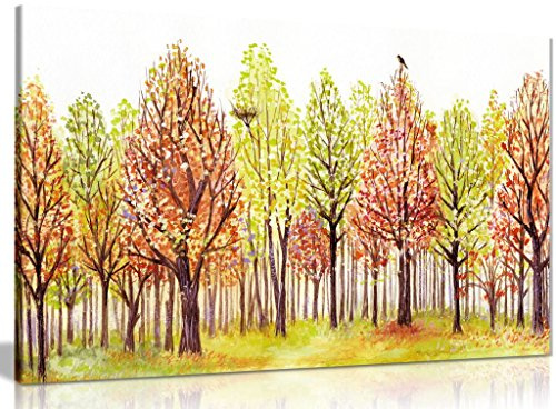 Wall Pictures for Living Room Trees Painting Canvas Wall Art Picture Print (18x12in)