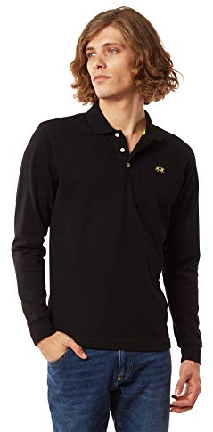 La Martina Herren Man Polo L/S Piquet Stretch Poloshirt