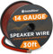 InstallGear 14 Gauge Speaker Wire - 30 Ft Copper Clad Aluminum Speaker Cable with Durable PVC Jacket - Red and Black Wire For Home Theater and Car Audio - Flexible Audio Cables