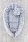 LOOLAY® 2seitig Kokon + Bärchen Nestchen Babynestchen Babykokon Kuschelbett Baby-Reisebett Babybett (Sternchen grau/Streifenmuster grau)