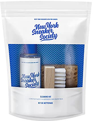 New York Sneaker Society Unisex 715171 Sneaker Cleaner Set mit Schuhreinigungsmittel, Schwamm und Bürste-Schuhputzset by, Klar