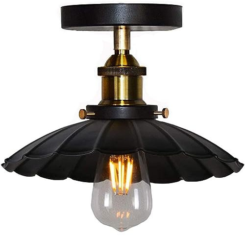 HTRUIYATY Deckenlampe Vintage Lampe Industrial Design E27 Regenschirm Deckenleuchte Lampenschirm aus Metall