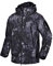 MakingDa wasserdichte Herren-Jacke, lässiger Kapuzenmantel, gefüttert mit Softshell-Fleece, Laufjacke, Jacke im Camouflage-Look, für Arbeit, Angeln, Jagd, Klettern, Schwarz-Camo, L