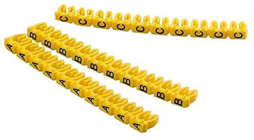 1.5mm Letter A-Z Cable Markers, 260pcs Plastic Yellow Letter Cable Marker Clip