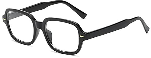 YOJUED Vintage Rechteck Ovale Sonnenbrille Damen Herren Gelb Gradient Brille Retro Tinted Sunglasses UV 400 Schutz (Schwarz Transparent)