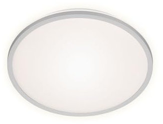 BRILONER Leuchten - LED Deckenleuchte, Deckenlampe inkl. Backlight-Effekt, 15 Watt, 1500 Lumen, 4000 Kelvin, Weiß-Silberfarbig, 280x42mm (DxH), 3046-014