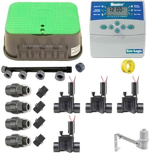 Suinga - Pacchetto di IRRIGAZIONE AUTOMATICA Hunter 24V, 4 Zone di Irrigazione per tubi da 32mm.